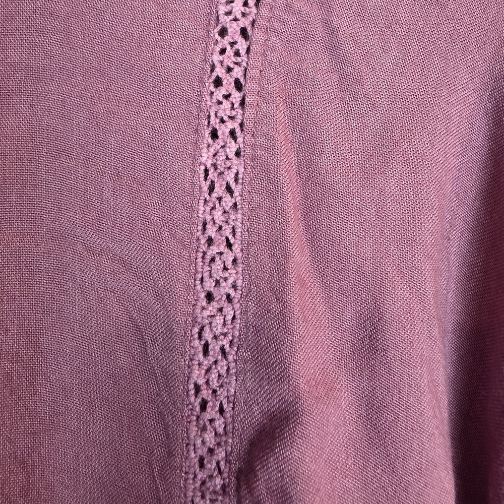 EARTHBOUND Mauve Pink Fringed Boho Blouse - Picture 13 of 14